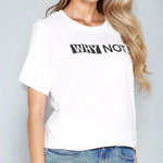 White Why Not Printed Cotton T-Shirt | After Shock Plc