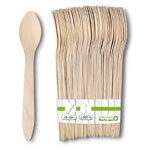 Wooden Dessert Spoon 18 cm , Ecobiopack