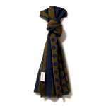 Wool Olive Navy Spot Classic Scarf - Neem London