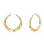 Yellow Gold Bamboo Hoop Earrings : WJDExclusives
