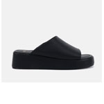 Yoga Black Smooth Wedge Heels : Novo Shoes
